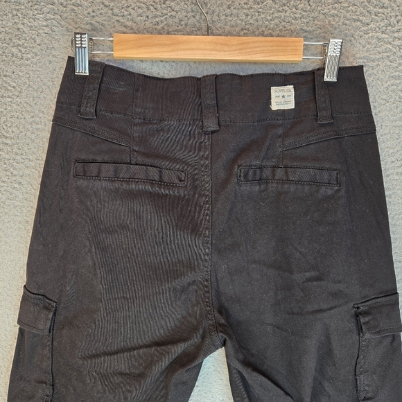 Supplies Womens Cargo Utility Pants Sz 6 Black Cotton Blend Casual Comfort - Picture 9 of 14